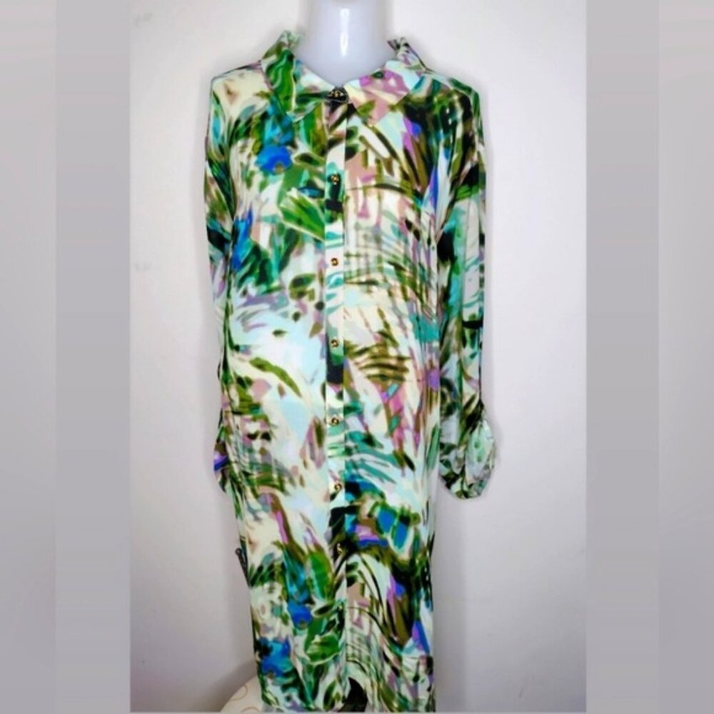 Rafaella Peacock Spice Shirt Dress 3X